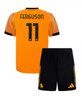 AS Roma Evan Ferguson #11 Maglia Gara Trasferta Repliche 2025-26 Bambino Maniche Corte
